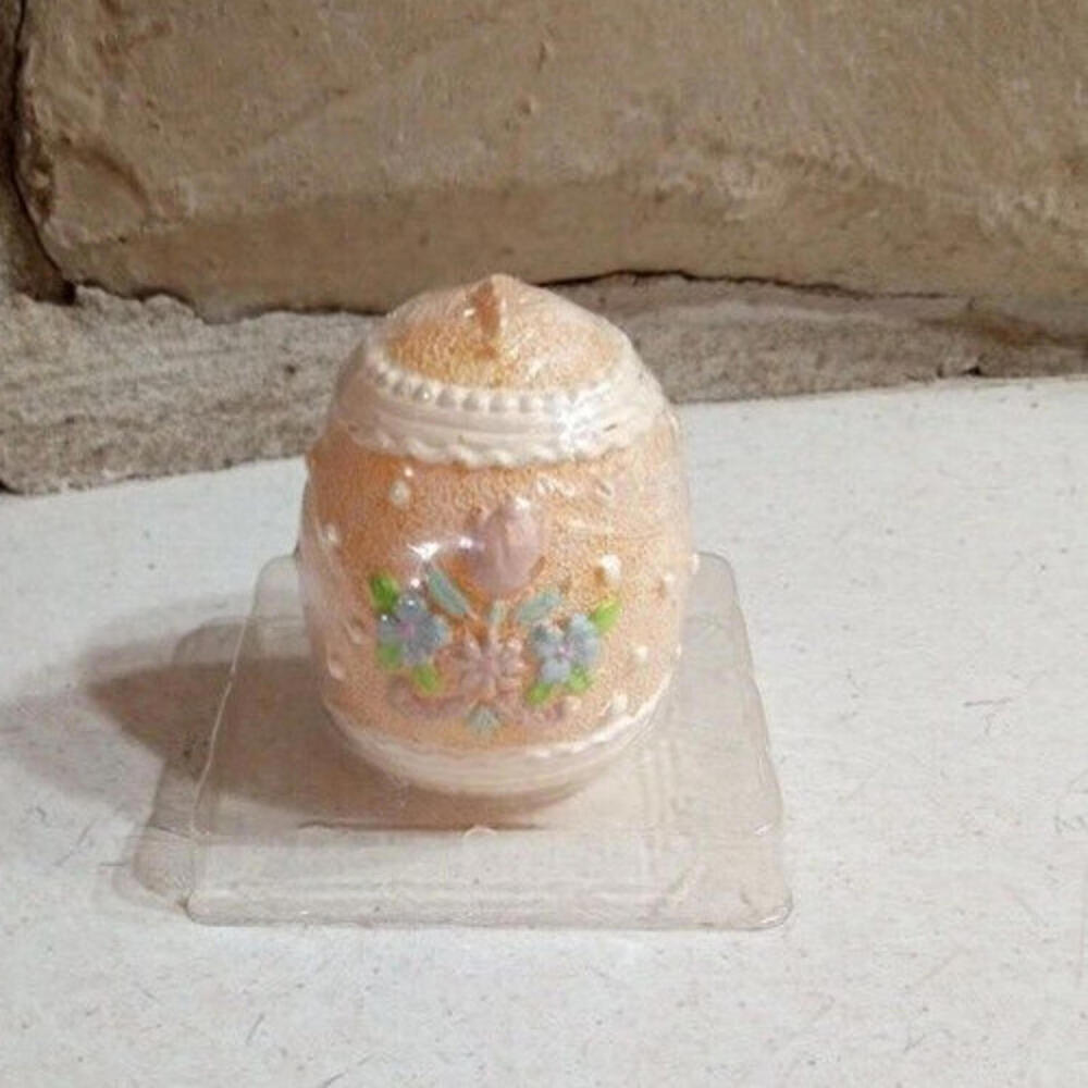 Vintage Ornate Tulips Russ Bernie Sweet Delights 3D Easter  Egg Candle sealed